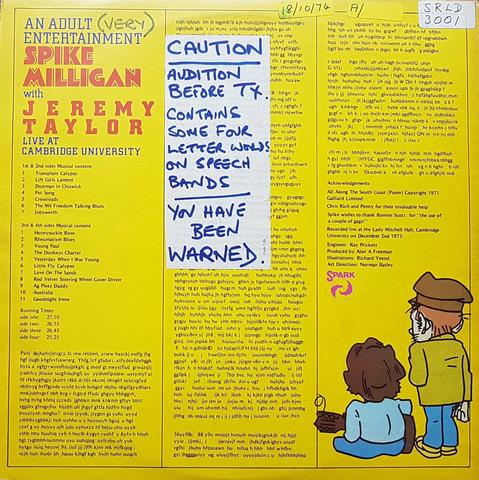 Back cover of SRLD 3001